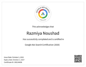 Google Ad Search certificate - itsrazmi.com