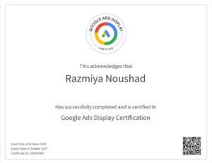 Google Ads Display certificate - itsrazmi.com